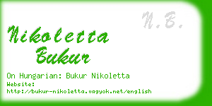 nikoletta bukur business card